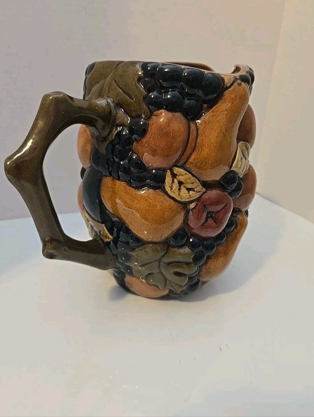 3D Fruit Ceramic Glazed Pitcher/Vase Hand Painted. By Majolica - Picture 5 of 11